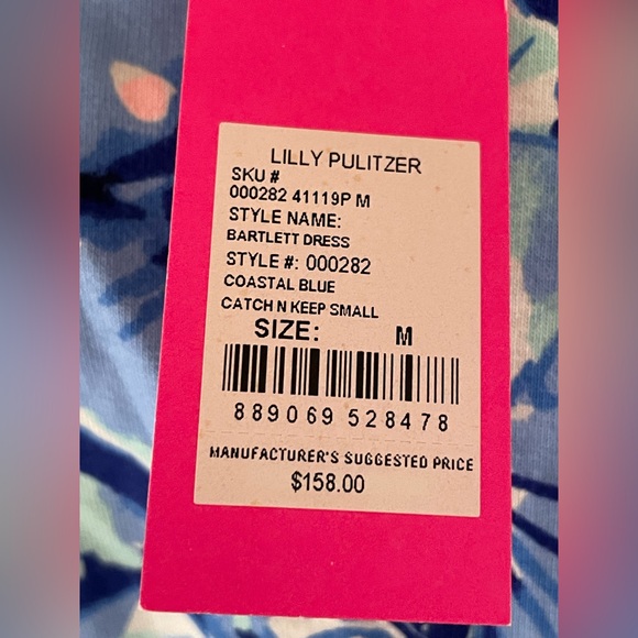 NWT - Lilly Pulitzer Women’s Medium Bartlett Sweatshirt Dress Coastal Blue - Picture 15 of 16
